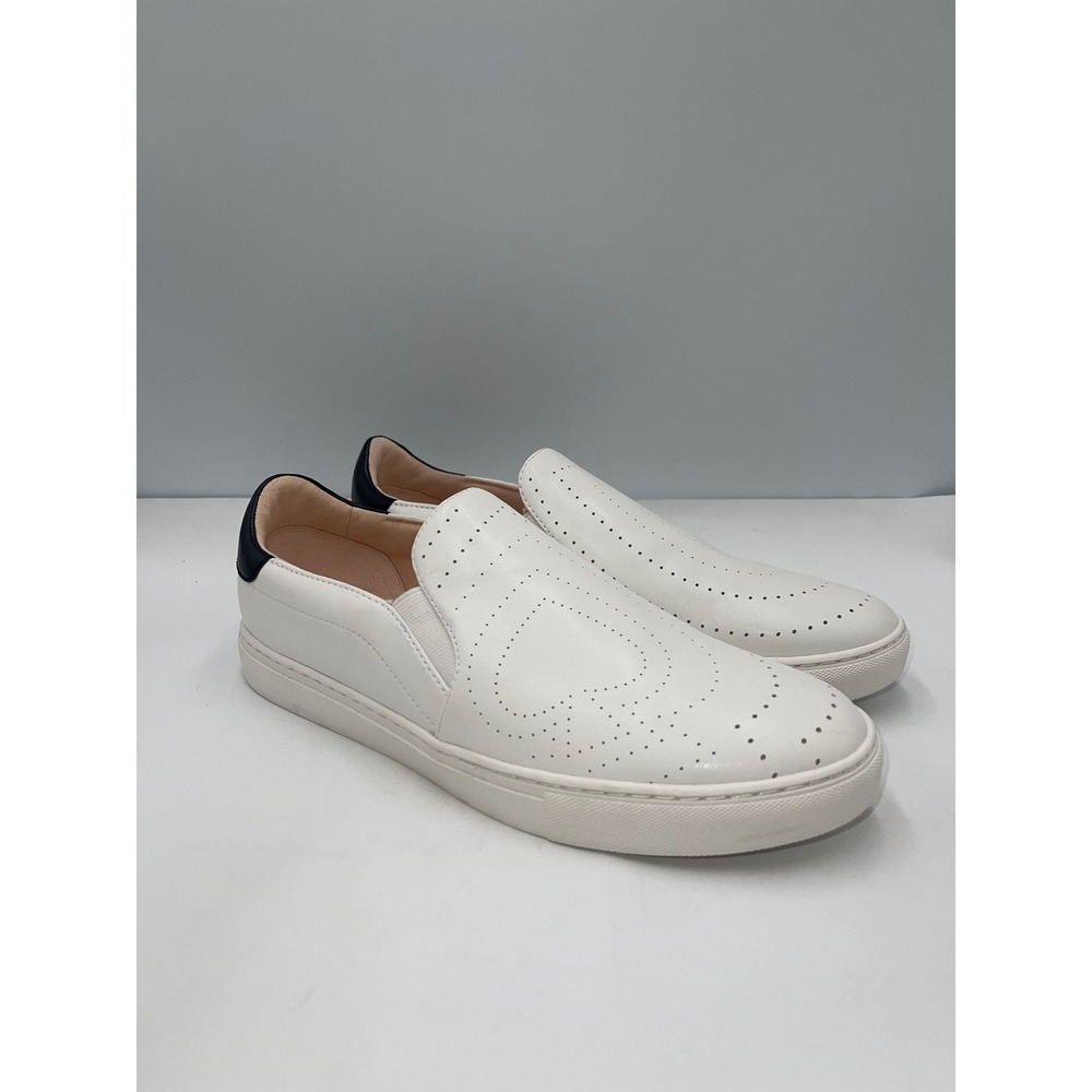 Kate Spade Azores Slip On Sneakers Womens 8.5 White Excellent Perforated Leather